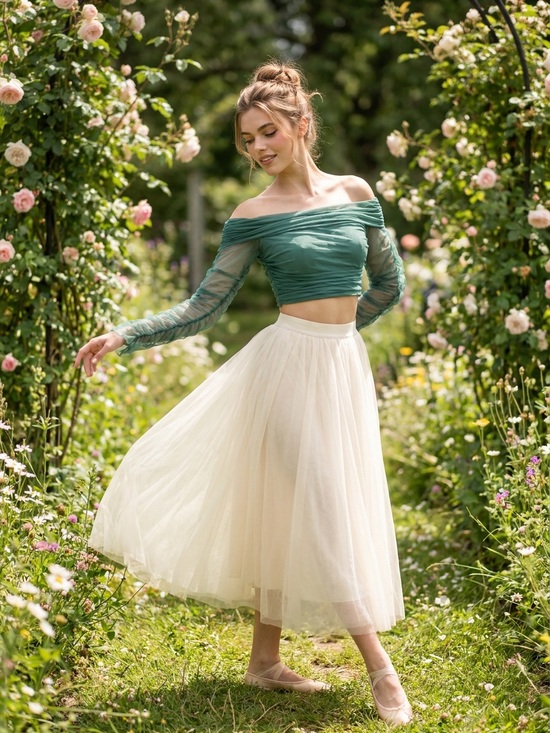 Zara Tops - ZARA Enchanted Moss Top